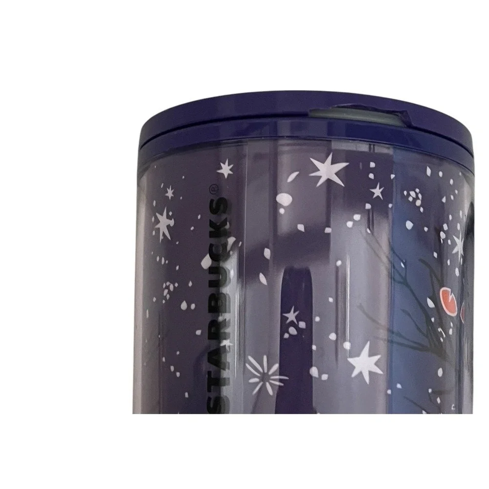 Starbucks Tree Glow In Dark Cold Cup 24 Oz‎ Halloween Purple Stars Spooky Eyes